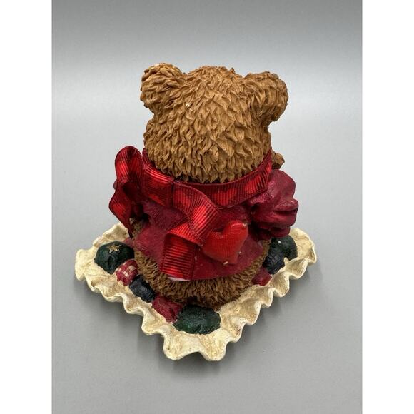 Heart Patch Place Christmas Bear Figurine Holding Teddy Doll First Edition 1996 - Picture 5 of 12
